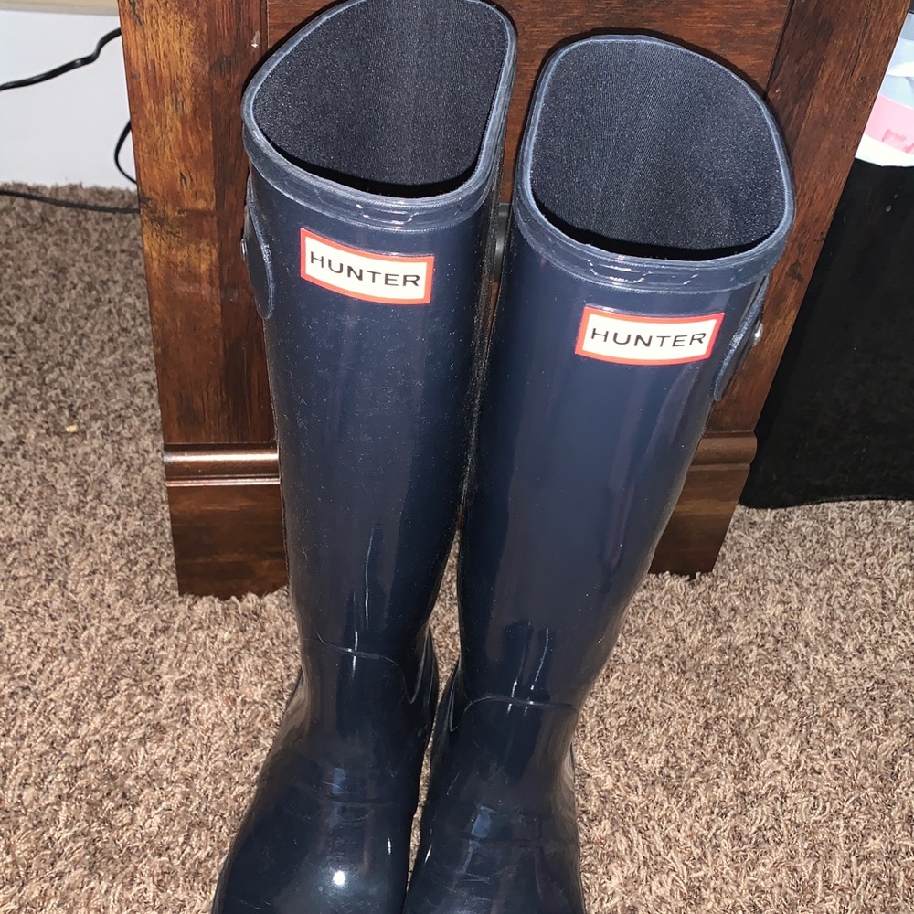 Hunter Tall Rain Boots - Navy Blue